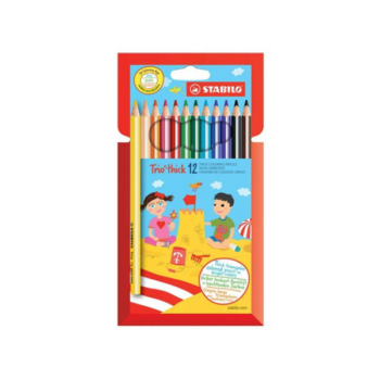 Pastelky trojhranné STABILO Trio hrubé 12 ks pre deti