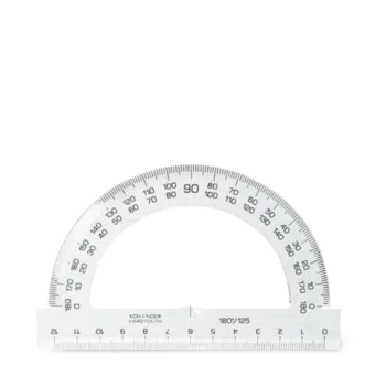 Uhlomer KOH-I-NOOR 180/125 – veľký, priehľadný s 120 mm pravítkom.