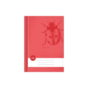 Červený školský zošit 512 A5 s motívom lienky pre prvákov.