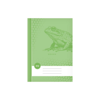 Zelený školský zošit 512 A5 s motívom žaby pre prvákov.