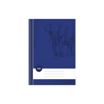 Školský zošit 520 A5 bez liniek s motívom slona v tmavofialovej farbe.