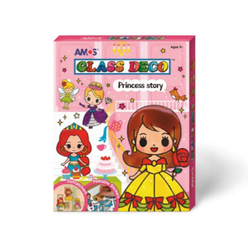 Farby na sklo Princezné sada so 7 farbami, závesnými sklíčkami a samolepkami pre detskú tvorbu