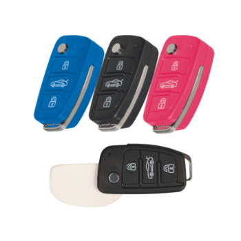 Guma v tvare kľúča do auta so skladacím mechanizmom na ceruzky