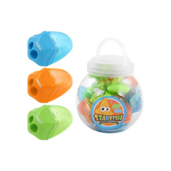 Strúhadlo M&G Starfish so zásobníkom na ceruzky v rôznych farbách.