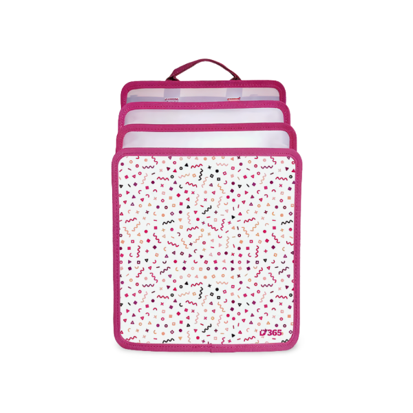 Zakladač do aktovky Pink s priehradkami na knihy a školské potreby, formát A4, pevný tvar pre lepšiu organizáciu v batohu.