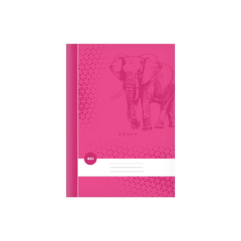 Ružový školský zošit 460 A4 bez liniek s motívom slona.