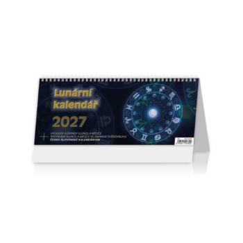 Stolový lunárny kalendár 2027 s týždenným kalendáriom