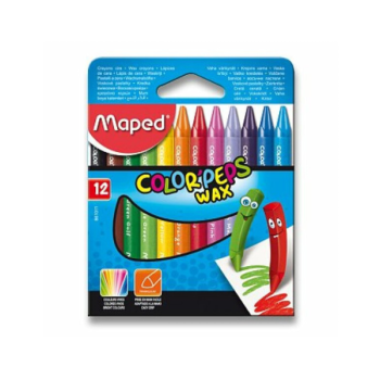 Trojhranné voskovky Maped Color'Peps Wax 12 farieb pre deti od 3 rokov