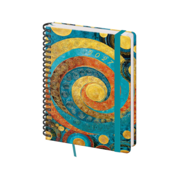 ýždenný diár B6 Twin Brown Spiral 2027 so špirálovou väzbou