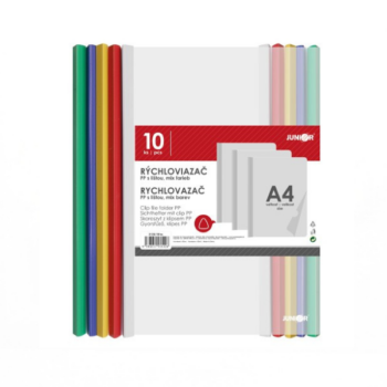 Rýchloviazač s farebnou lištou PP A4 sada 10 ks s priehľadnou prednou stranou