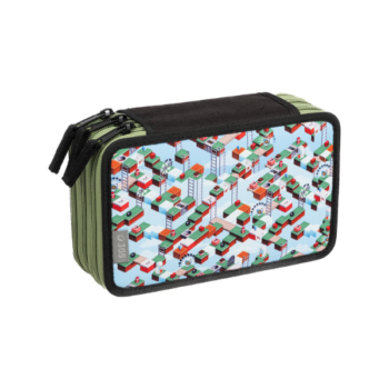 Školský trojposchodový peračník Games s priehradkami na školské potreby