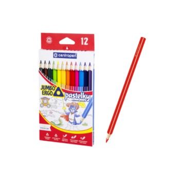 Pastelky Centropen Jumbo Ergo trojhranné sada 12 farieb