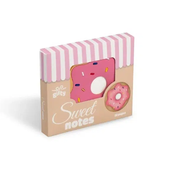 Voňavý poznámkový bloček Gifty s motívom jahodového donutu